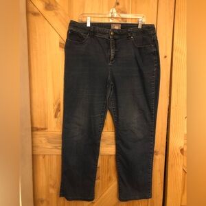 Fabulously Slimming By Chico's 1.5 Short Blue Straight Leg Jeans
